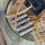 Lacivert Çizgili Gümüş Karton Etiket - Görsel 2